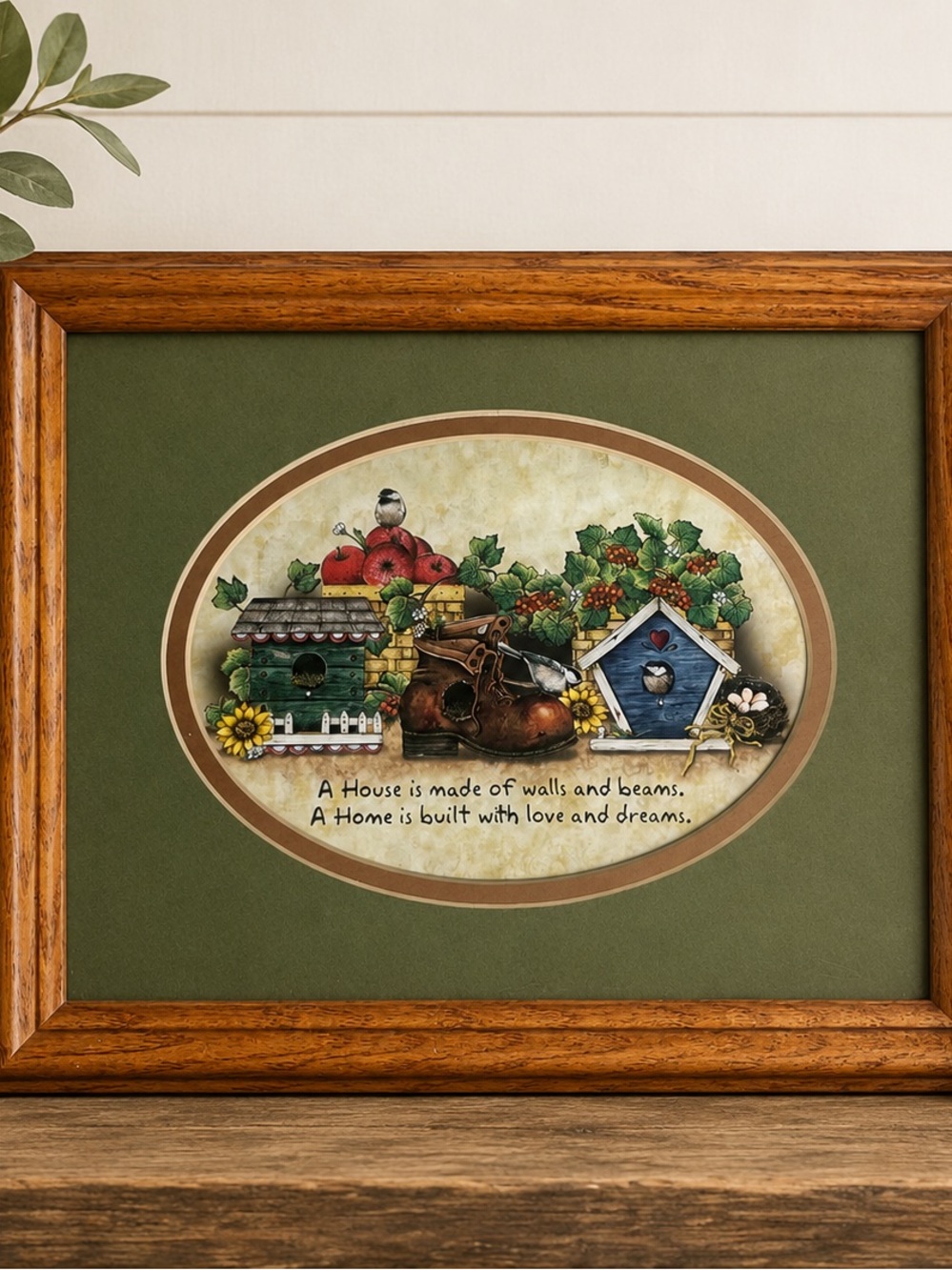 Vintage cottagecore Home and Garden brand Wall Decor Print with Sentiment